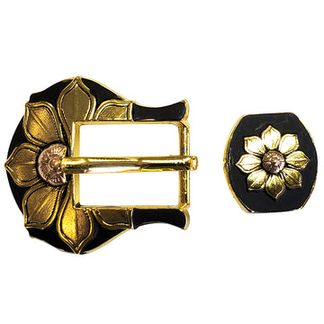 HILASON Western Antique Gold & Copper Finishing Buckle Concho Saddle Tack